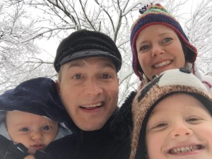 Frank and family in some Tennessee snow in January 2016