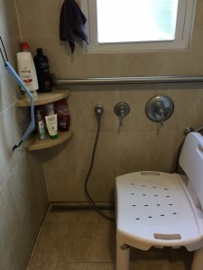 Photo of shower chair inside shower