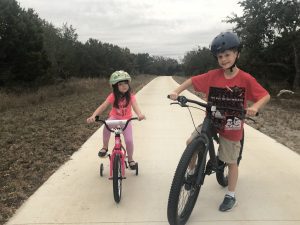 Author’s children on their bicycles
